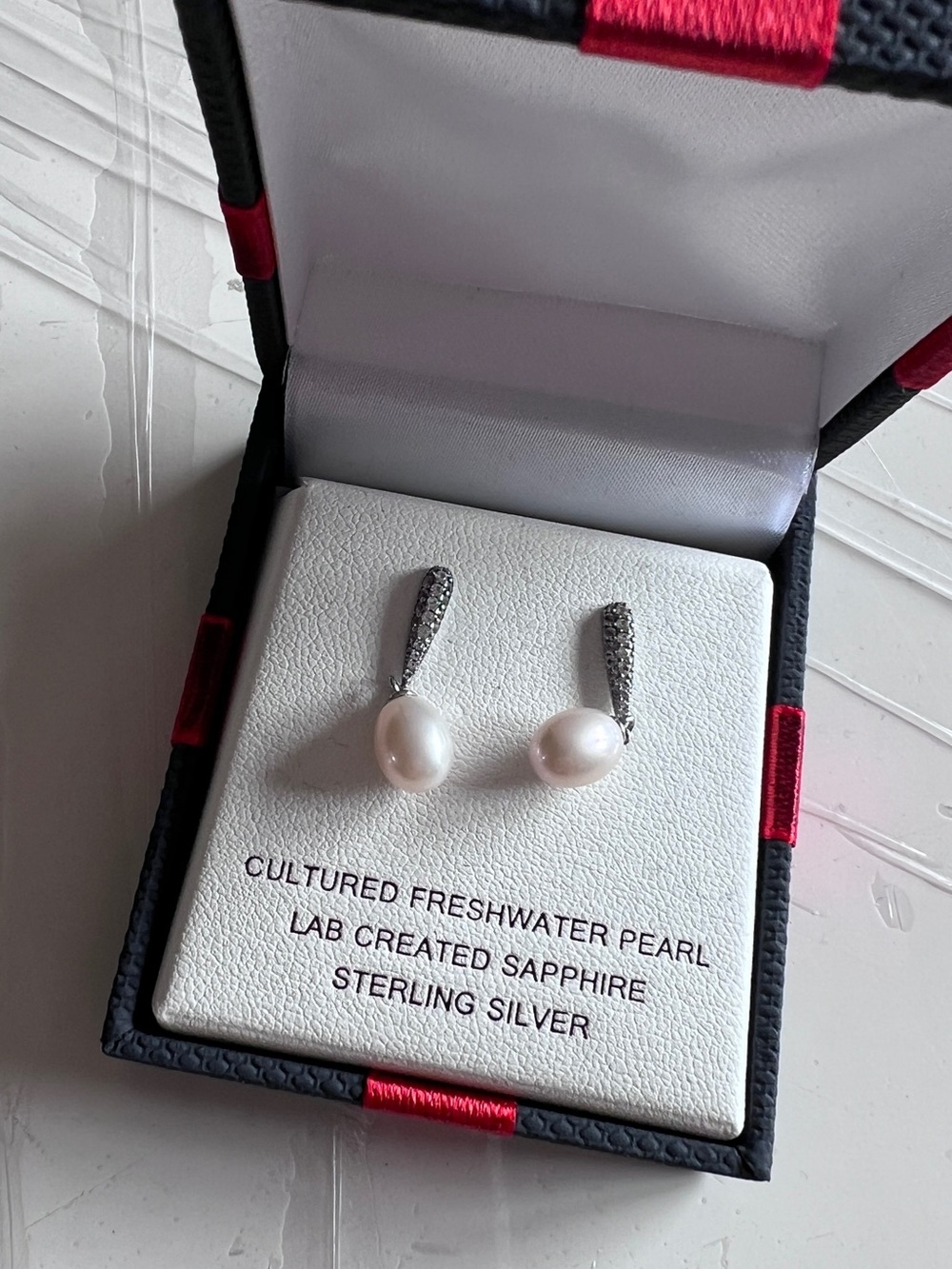 New! Cultured Freshwater Pearl Drop Earrings in Sterling Silver